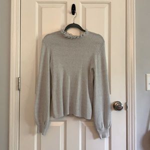 Gray ruffle neck sweater